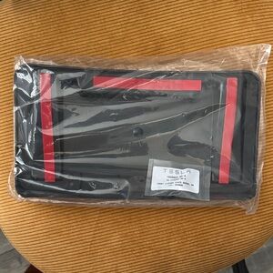 Tesla Black License Plate Frame with Red Highlights
